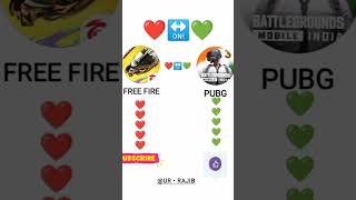 Free Fire VS Pubg ❤️🔛💚🍌🍌 [upl. by Onit]