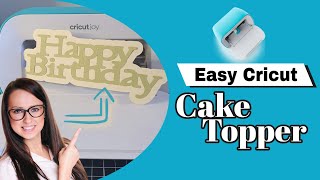 Cake Topper using Cricut  How to Design a Cake topper from Scratch in Design Space  Cricut Joy [upl. by Sacha]