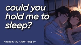 ASMR your girlfriend cant sleep and wants cuddles whispers reverse comfort rain [upl. by Alraep]