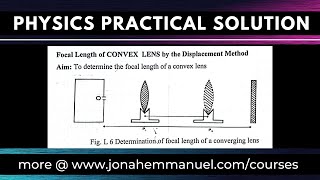 FOCAL LENGTH OF CONVEX LENS BY DISPLACEMENT METHOD Physics Practical Solution jonahemmanuel [upl. by Laundes]