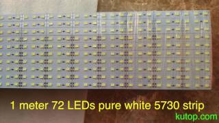 1 meter 72 LEDs rigid pure white light SMD 5730 strip  kutopcom [upl. by Alexina]