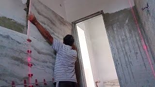 large format tile installation  Installing 24quotx48quot porcelain tiles on walls  How to install wall [upl. by Anahc807]