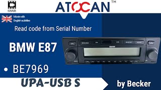 BMW E87 BE7969 by Becker  Read code from Serial Number  by UPA USBS [upl. by Higley]