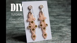 Długie makramowe kolczyki tutorial  Prosta makrama  Long makrame earrings tutorial DIY [upl. by Iramo]