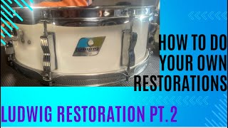 Ludwig vintage Jazz Fest restoration amp cleaning methods part 2 [upl. by Nasah]