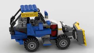 Lego 31087 Articulated wheel dozer rotate 3D [upl. by Nirak931]