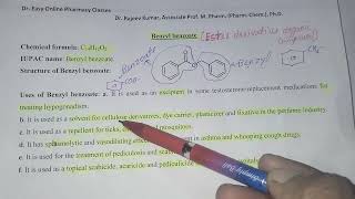 Benzyl benzoatestructure uses chemistry chemicalstructure iupac chemical formula pharmacy [upl. by Lyrak360]