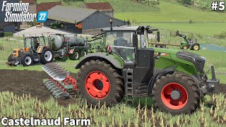 Finishing With Alfalfa Bales Spreading Slurry amp Ploughing │Castelnaud│FS 22│Timelapse5 [upl. by Namus]