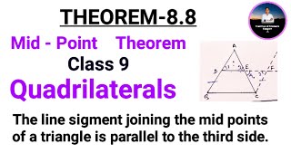 Theorem  88 Chapter 8  Quadrilaterals  Ncert Maths Class 9 [upl. by Seward]