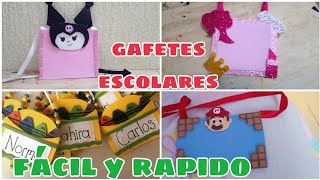 COMO HACER Gafetes ESCOLARES BARBIEGafetes de kuromyGafetes de MARIO BROSREGRESO A CLASES 2023 [upl. by Siulesoj483]