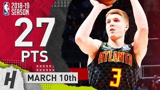 Kevin Huerter Full Highlights Hawks vs Pelicans 20190310  27 Pts 3 Ast 4 Rebounds [upl. by Modesta112]