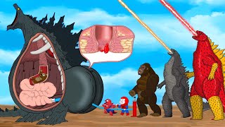 Rescue SHIN GODZILLA EARTH From GODZILLA amp KONG The Battle Against Digestive System  FUNNY CARTOON [upl. by Kennedy]