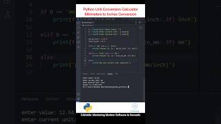 Python Unit Conversion Calculator  Millimeters to Inches Conversion pythonfstrings unitconversion [upl. by Turner]