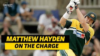 Take that Matthew Hayden advancing at pace bowlers [upl. by Esojnauj]