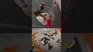 Joe sends overhung V5 Boulder at Movement Design District  Multicam Gym Climb [upl. by Odrick]