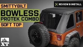 Jeep Wrangler Smittybilt Bowless Protek Combo Soft Top 20072018 JK 4 Door Review amp Install [upl. by Ailesor]