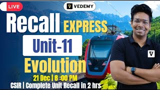 Unit11  Evolution  Recall Express  Superfast Recalling  Virendra Singh  CSIR  GATE  DBT [upl. by Ynnaf]