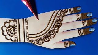 Eid Special Stylish Easy Mehndi designSimple Mehandi ka designMehndi designHennaMehandi design [upl. by Naffets]