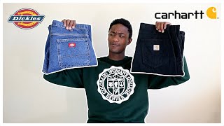 Dickies vs Carhartt Dickies 874 DoubleKnees Carpenter Jeans and More [upl. by Hairahcez918]