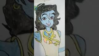 Kanha morpankh samrat drawing art drawing shorts shreekrishna [upl. by Harobed]