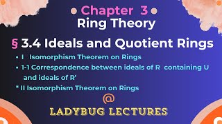 RingTheory Lec5 34 I and II isomorphism theorems on Ring  IN Herstein [upl. by Oneladgam]