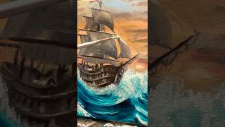 Pirate Ship Oil Painting Demo [upl. by Sedaiuqlem]