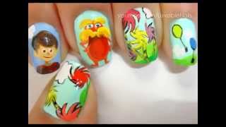 Dr Seuss  The Lorax Nail Art LuvableNails [upl. by Allis]