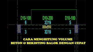 Cara menghitung Volume BetonBekisting Balok dengan cepat [upl. by Mera]