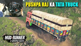 TATA 2515 Truck Working For Pushpa  Spintires MudRunner  Logitech g29 Shifter Gameplay [upl. by Silvie421]