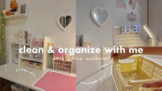 clean amp organize my desk with me  desk setup makeover aesthetic  shopee haul [upl. by Latsyrhc]