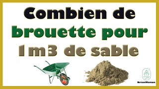 Combien de brouette pour 1m3 de sable [upl. by Sivrat]