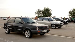 VW Golf 2 16V ABF vs Vectra 28T vs Calibra 20 vs VAZ 2108 drag racing [upl. by Etoile]