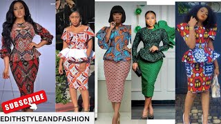 Ankara Short amp Midi Skirt And Blouse Styles For WomenAfrican StylesPeplum Tops 2024 Styles [upl. by Ibbie]