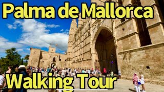 Palma de Mallorca Walking Tour  HD Sights of the Cathedral Shopping amp Streets [upl. by Cohl]