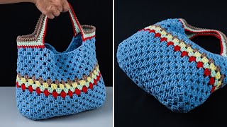 Very easy crochet tote bag for beginners [upl. by Eissirhc]