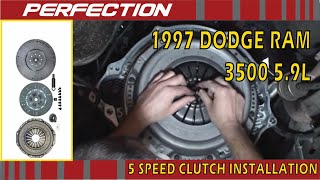 Dodge Ram 1997 59L NV4500 5 Speed Clutch Installation [upl. by Elke810]