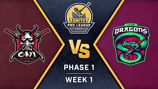 SMITE Pro League Phase 1 Week 1 Oni Warriors vs Jade Dragons [upl. by Nyrrek]