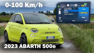 ABARTH 500e  0100 kmh  All modes TEST [upl. by Hogle816]