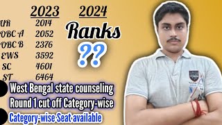 Categorywise cut off Ranks for West Bengal State counseling rhf neet2024 neet expectedcutoff [upl. by Noellyn]