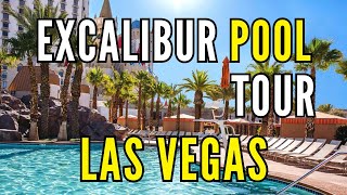 Excalibur Hotel and Casino Pool Tour  Las Vegas 2024 [upl. by Ashman]