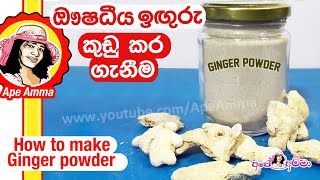 ✔ ඉඟුරු කුඩු ගෙදරට ප්‍රධාන වෛද්‍යවරයා Iguru Kudu  How to make ginger powder at home by Apé Amma [upl. by Monroe22]