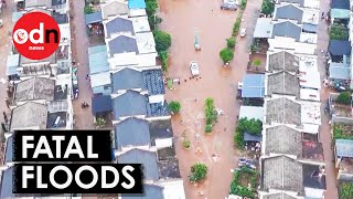 Chinas Deadly Floods Dramatic Footage Captures Cities Under Water [upl. by Ateekan]