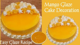 Mango Glaze Cake Decoration  Mango Gel Cake  Mango Cheesecake Decoration  Mango Cake Decorating [upl. by Einallem]