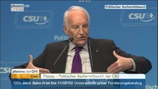 Politischer Aschermittwoch der CSU Rede von Edmund Stoiber am 18022015 [upl. by Yerhcaz]