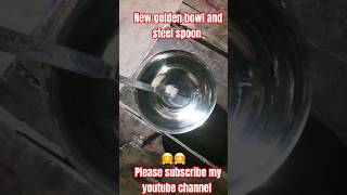 goldenretriever new short viral golden bowl and steel spoon [upl. by Seymour]