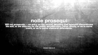 What does nolle prosequi mean [upl. by Yanad]