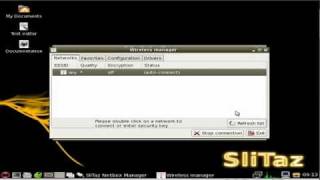 Slitaz 3 GUI Part 4  Wireless Manager [upl. by Breech511]