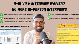 How to get H1B visa interview waived  Get dropbox eligible  Nonimmigrant visa waiver [upl. by Atinaej]