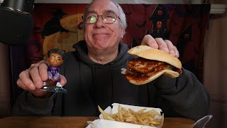 ASMR Eating McDonalds McRib Sandwich Whispering [upl. by Linsk]