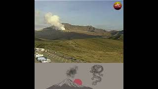 Moderate Degassing at Mt Aso 081124 [upl. by Adnak763]